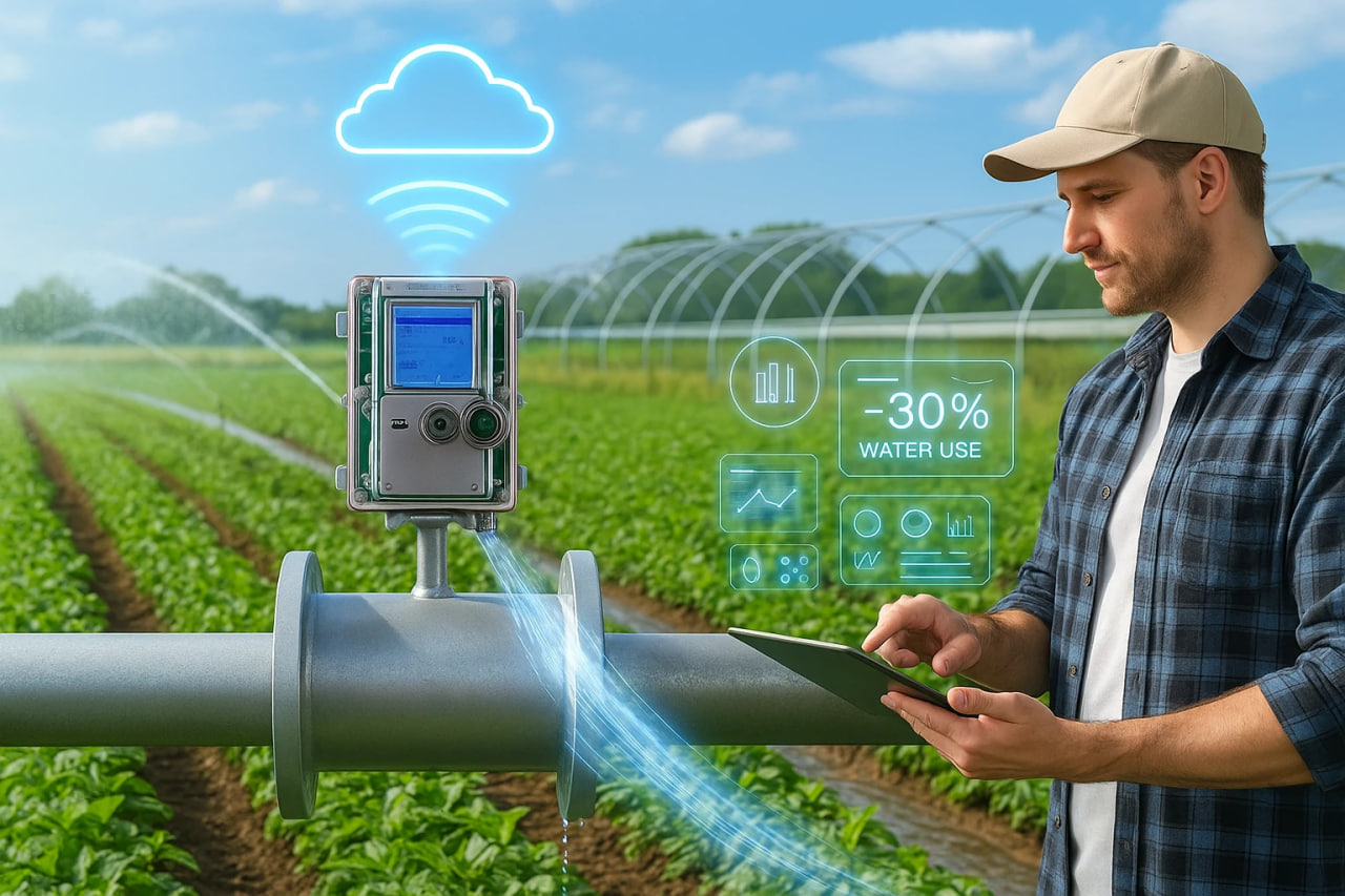 چطور با نصب یک فلومتر هوشمند، مصرف آب مزرعه‌تان را تا ۳۰٪ کاهش دهید؟